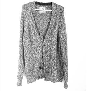 Cozy Gray 100% Cotton Cardigan Sweater L